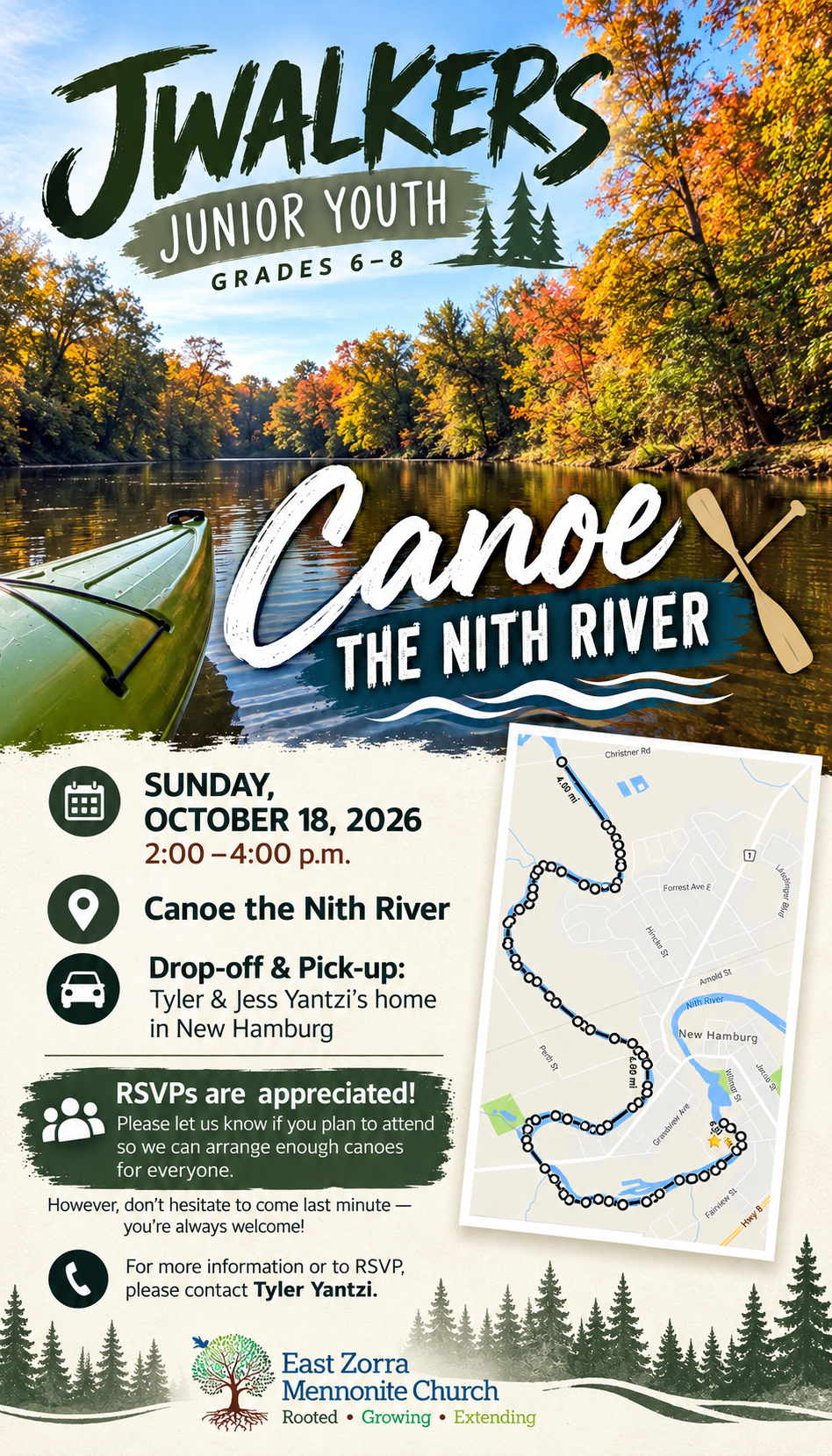 JWalkers Junior Youth – Canoe the Nith River