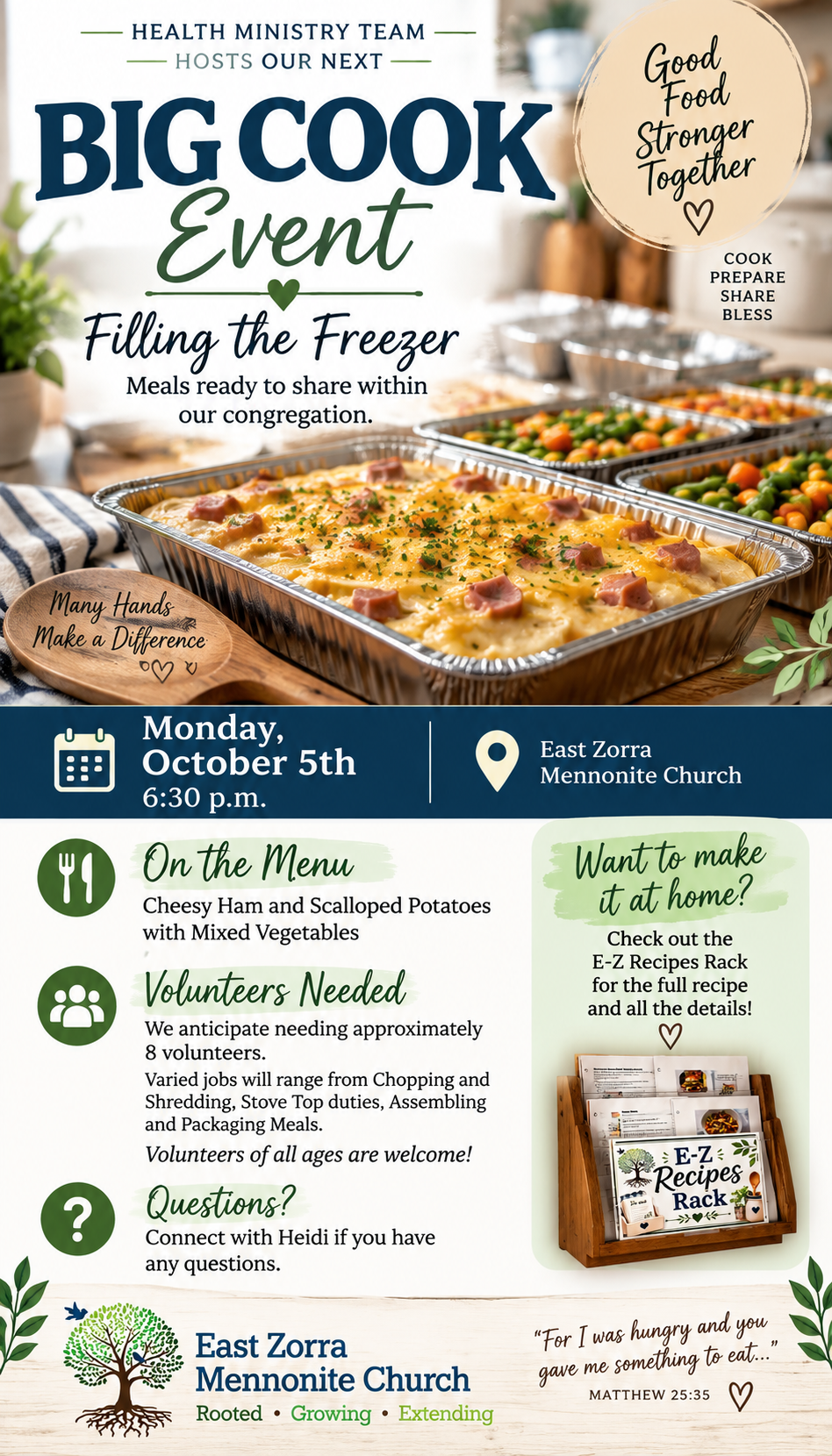 Big Cook Event — Filling the Freezer
